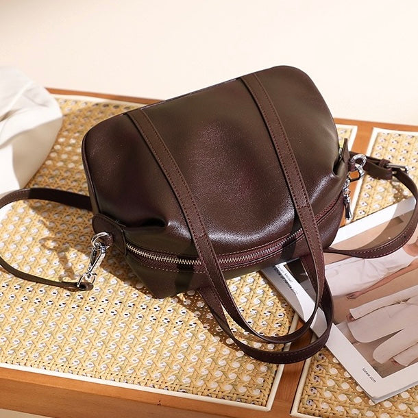 Boston Pillow Bag aus echtem Leder für Damen