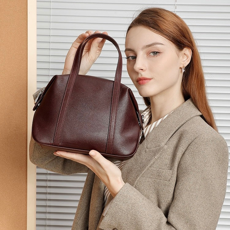 Boston Pillow Bag aus echtem Leder für Damen