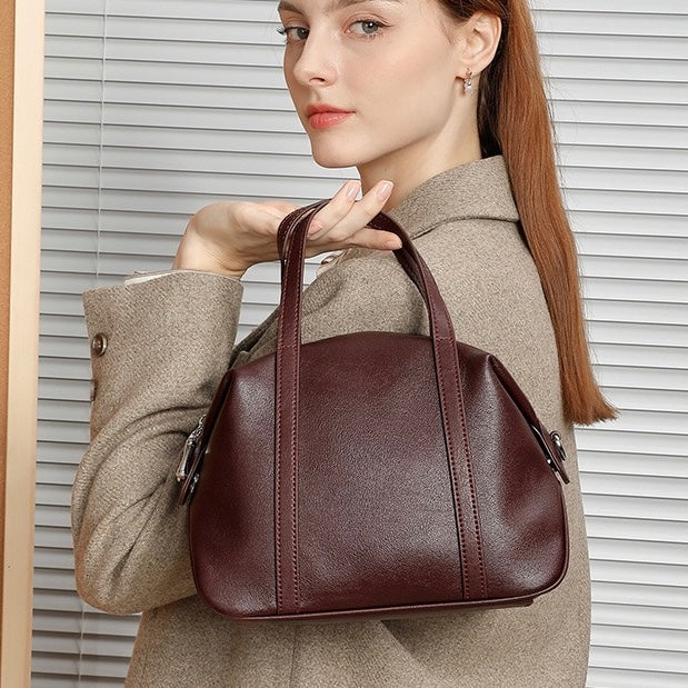 Boston Pillow Bag aus echtem Leder für Damen