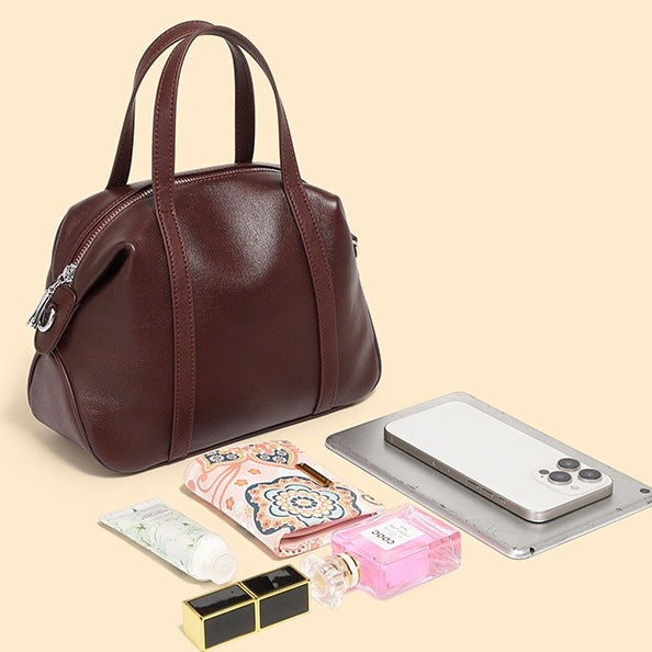 Boston Pillow Bag aus echtem Leder für Damen