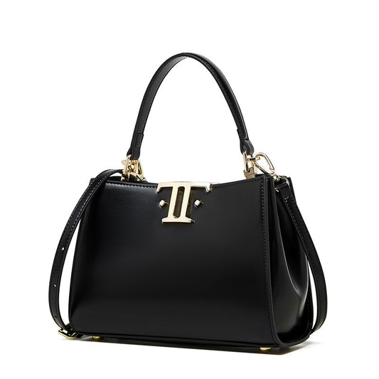Mini-Pendlertasche aus echtem Leder für Damen – Edition mit Doppelverschluss