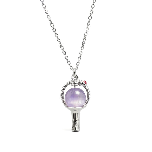 Purple Crystal Ball Scepter Necklace