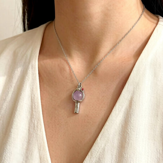 Purple Crystal Ball Scepter Necklace