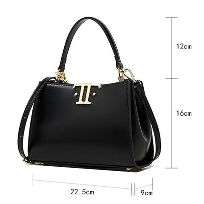 Women’s Genuine Leather Mini Commuter Tote – Dual Clasp Edition