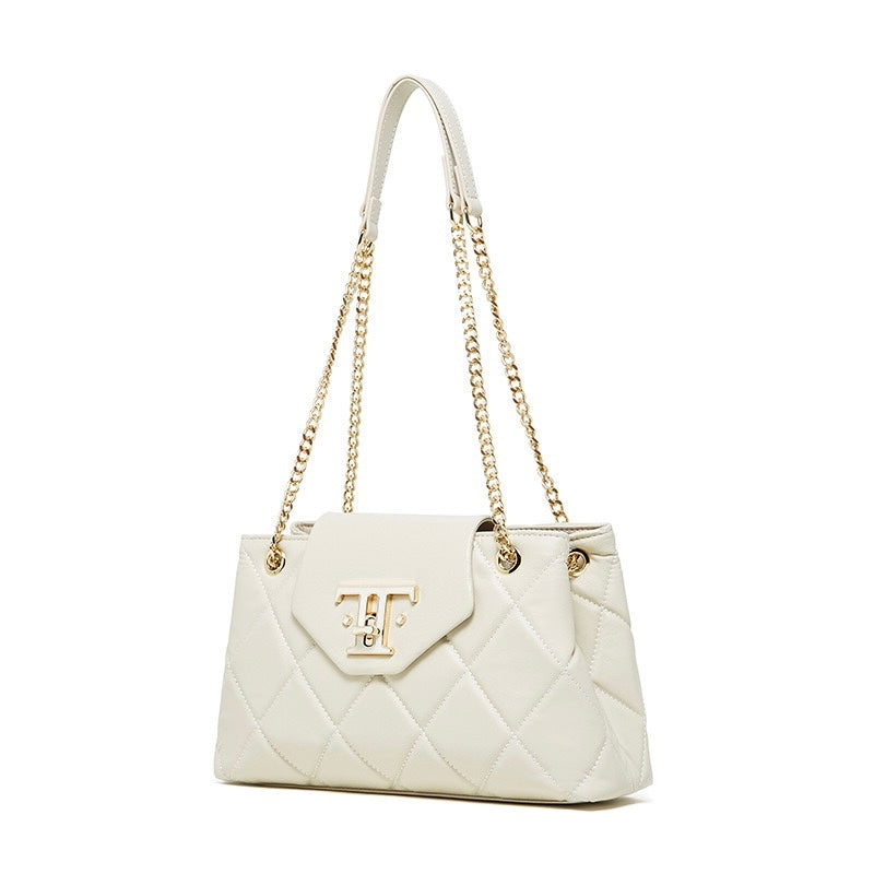 Women’s Genuine Leather Chain Shoulder Crossbody Bag in Commuter Chic Style