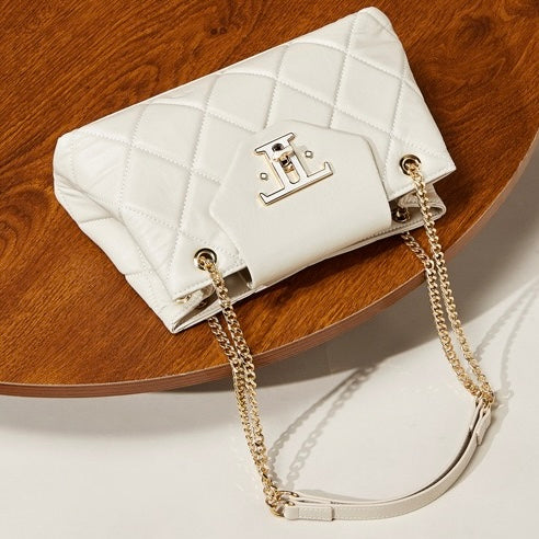 Women’s Genuine Leather Chain Shoulder Crossbody Bag in Commuter Chic Style