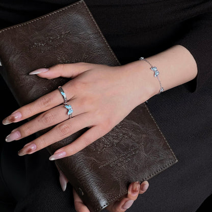 Leuchtendes Traumblaues Schmetterlingsarmband