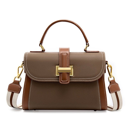 Women’s Genuine Leather Structured Top Handle Crossbody Bag in Luxe Minimalist Style