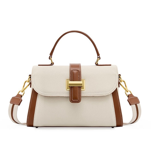 Women’s Genuine Leather Structured Top Handle Crossbody Bag in Luxe Minimalist Style