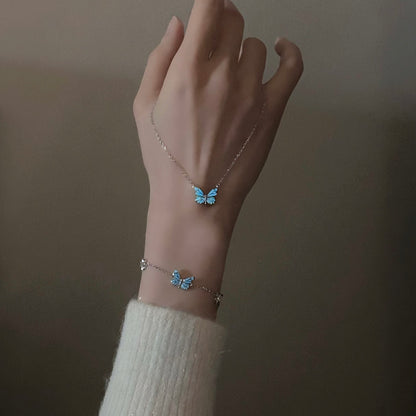 Leuchtendes Traumblaues Schmetterlingsarmband