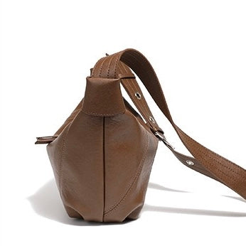 Luxury Women's Genuine Leather Croissant Crossbody Shoulder Dumpling Bag