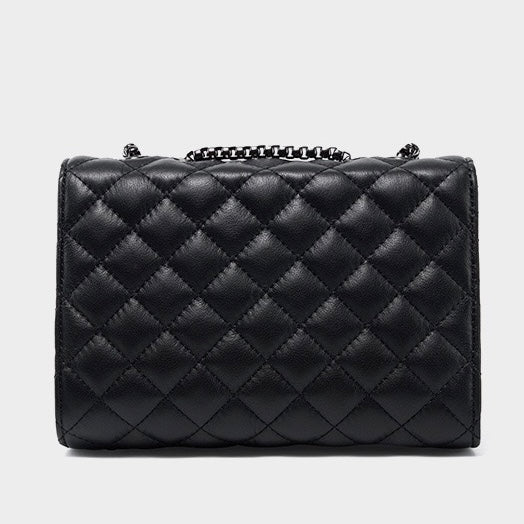 Women’s Premium Top-Grain Leather Chain Shoulder Crossbody Bag in Chic Compact Style
