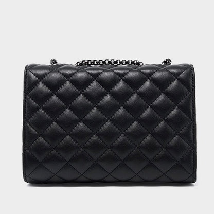 Women’s Premium Top-Grain Leather Chain Shoulder Crossbody Bag in Chic Compact Style