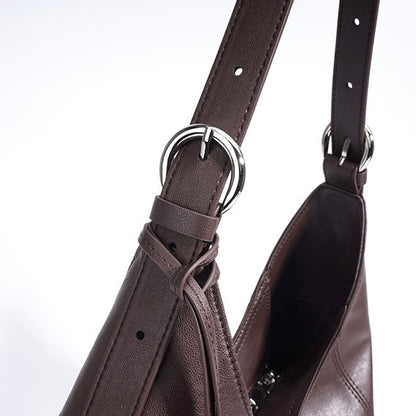 Minimalistische, lässige Umhängetasche aus echtem Leder für Damen