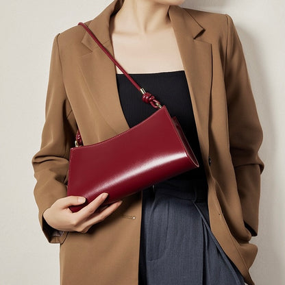 Französisch inspirierte luxuriöse Unterarmtasche aus echtem Leder für Damen