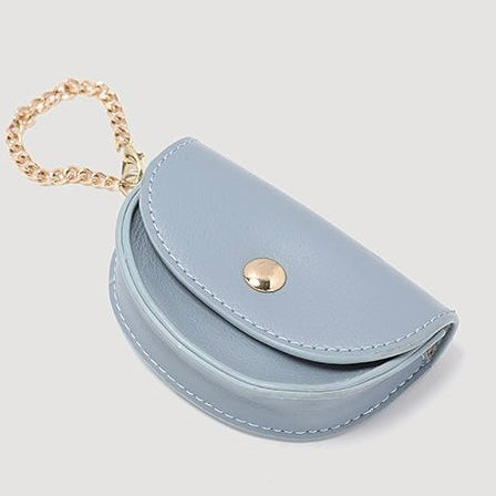 Damen Echtleder Blau Weiß Farbblock Kaninchen Kleine Quadratische Tasche