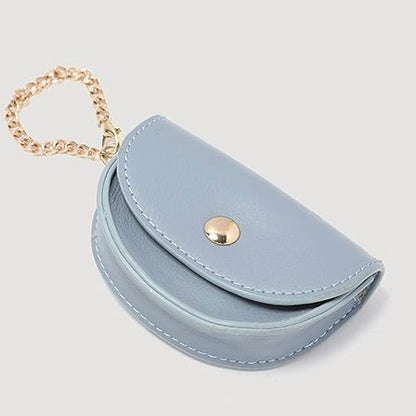 Damen Echtleder Blau Weiß Farbblock Kaninchen Kleine Quadratische Tasche