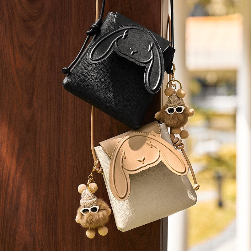 Rabbit - Inspired Women's Genuine Leather Mini Crossbody Phone Bag