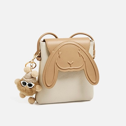 Rabbit - Inspired Women's Genuine Leather Mini Crossbody Phone Bag