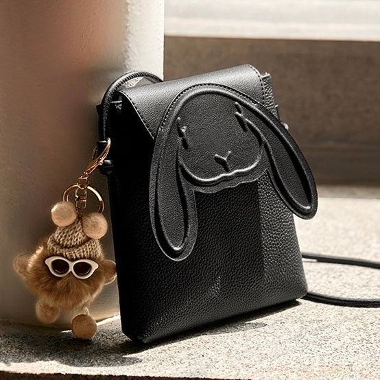 Rabbit - Inspired Women's Genuine Leather Mini Crossbody Phone Bag