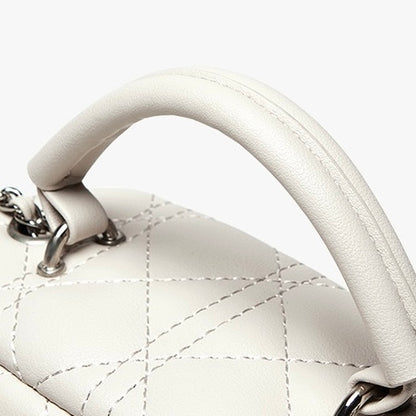 Exquisite Women's Genuine Leather Mini Bag with Gold Ball Chain