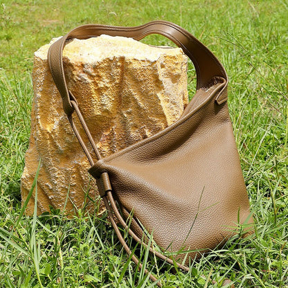 Minimalist Asymmetric Design Slouchy Horn Shaped Shoulder Crossbody Bag