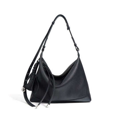 Women's Genuine Leather Minimalist Tote Dumpling Bag Shop Handbag