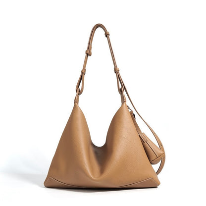 Women's Genuine Leather Minimalist Tote Dumpling Bag Shop Handbag