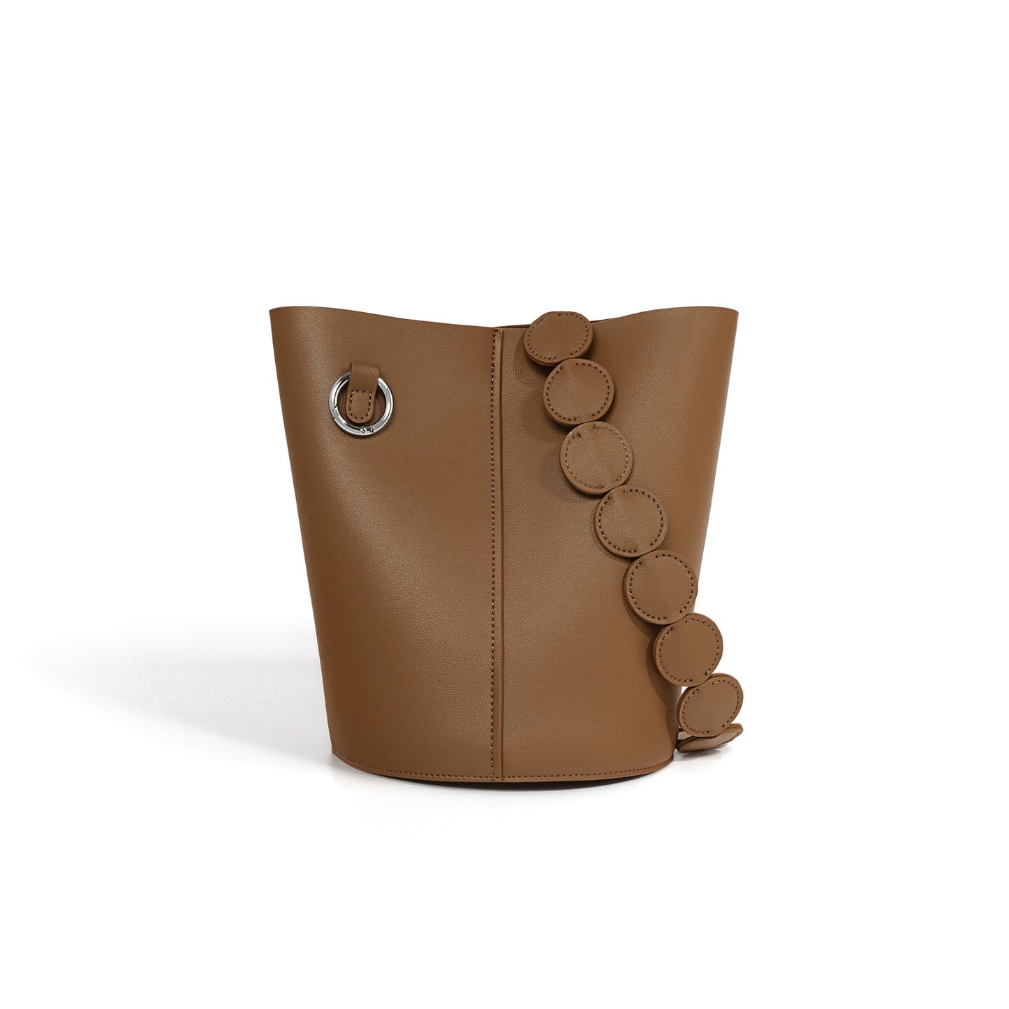 Women's Genuine Leather Adjustable Strap Handheld and Shoulder Bucket Bag