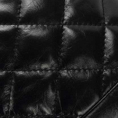 Women’s Genuine Leather Quilted Chain Bucket Bag