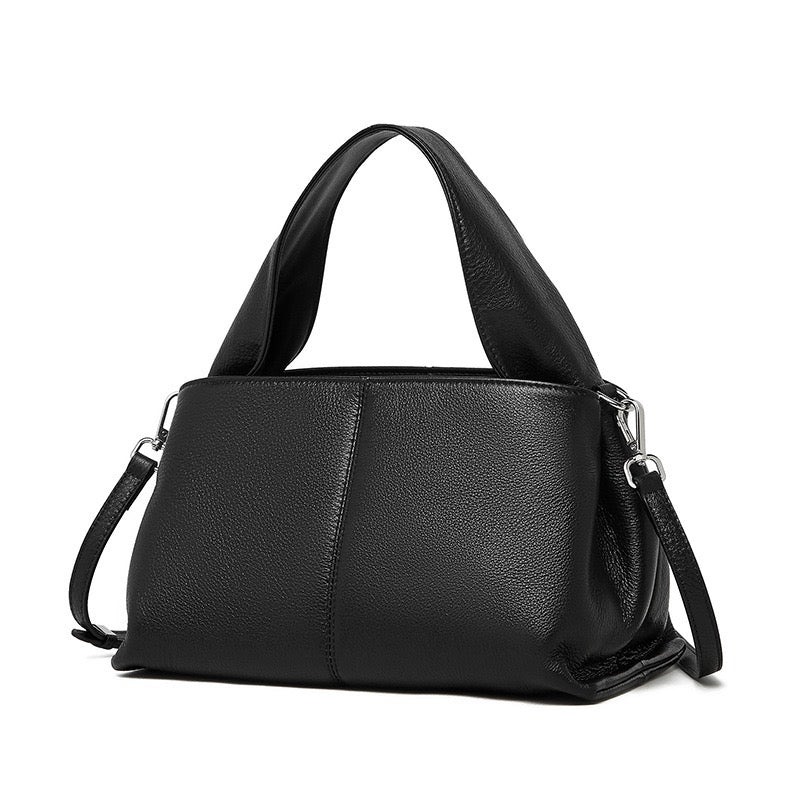 Damen-Umhängetasche aus echtem Leder im Vintage-Stil mit Top-Grain-Effekt im klassischen Design