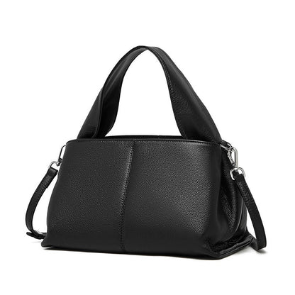 Damen-Umhängetasche aus echtem Leder im Vintage-Stil mit Top-Grain-Effekt im klassischen Design