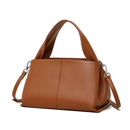 Damen-Umhängetasche aus echtem Leder im Vintage-Stil mit Top-Grain-Effekt im klassischen Design