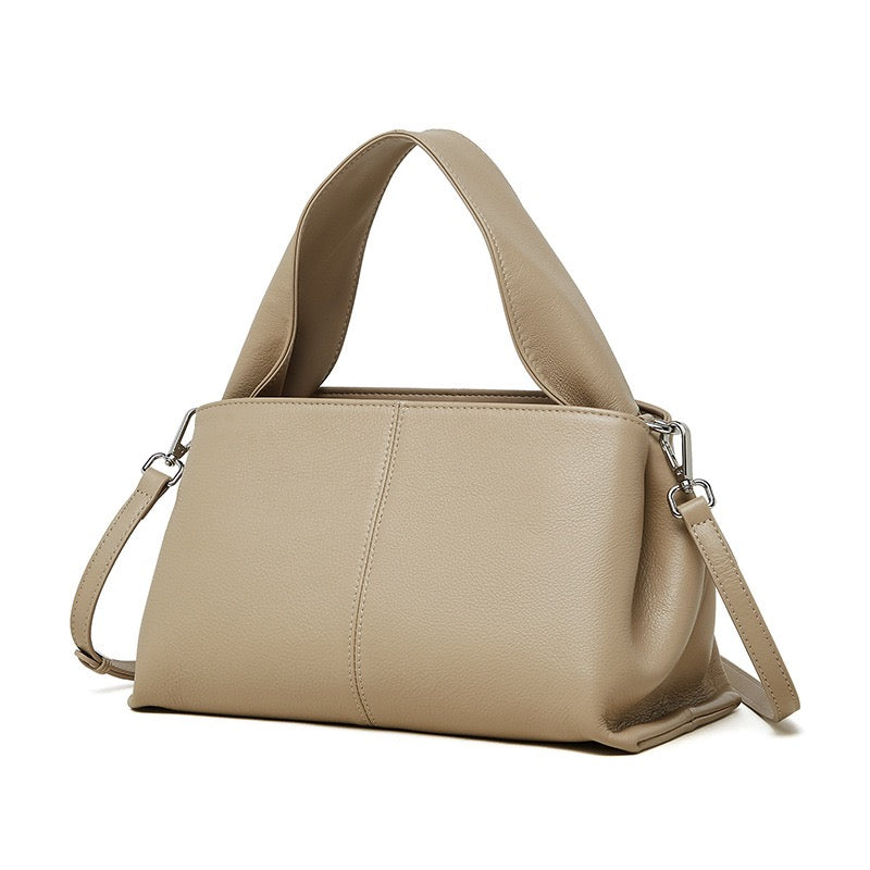 Damen-Umhängetasche aus echtem Leder im Vintage-Stil mit Top-Grain-Effekt im klassischen Design