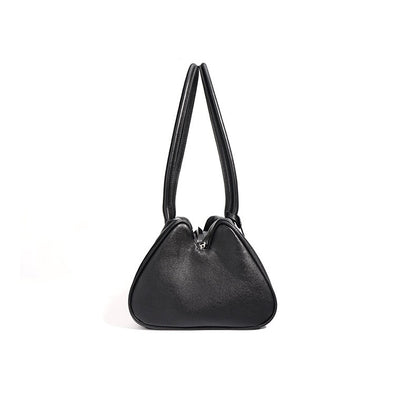 Women’s Genuine Leather Triangle Barrel Shoulder Bag – 2025 Vintage Edition