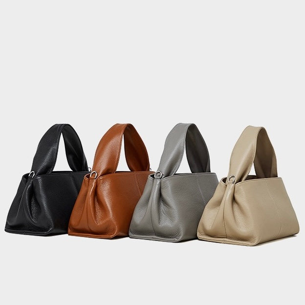Damen-Umhängetasche aus echtem Leder im Vintage-Stil mit Top-Grain-Effekt im klassischen Design