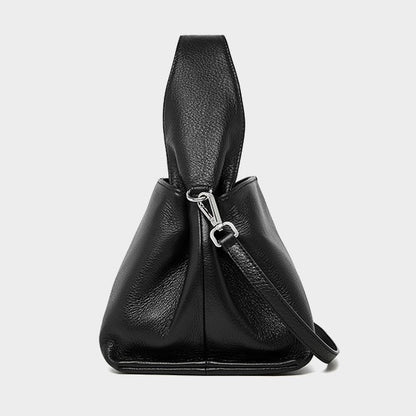 Damen-Umhängetasche aus echtem Leder im Vintage-Stil mit Top-Grain-Effekt im klassischen Design