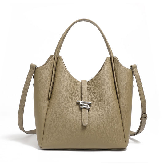 Women’s Genuine Leather Commuter Top Handle Crossbody Shoulder Bag In Minimalist Style
