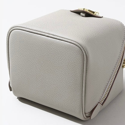 Women's Genuine Leather Square Elephant Bucket Bag