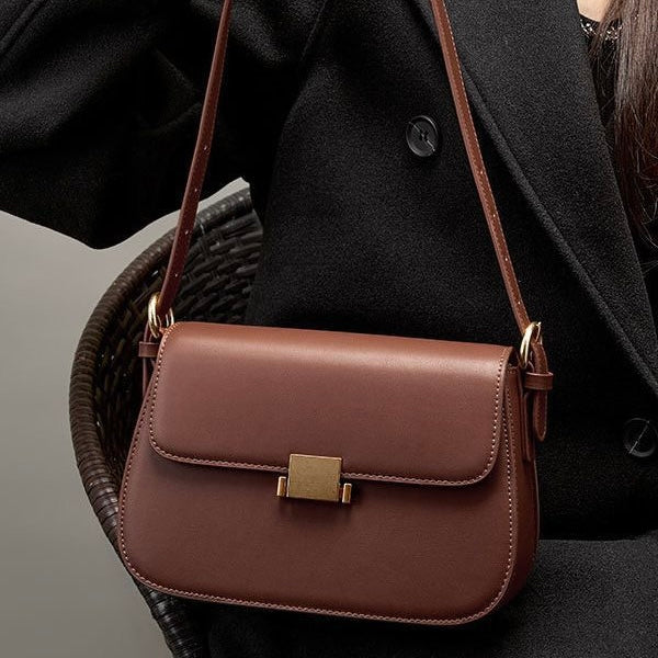 Luxury Minimalist Women's Genuine Leather Shoulder Crossbody Bag