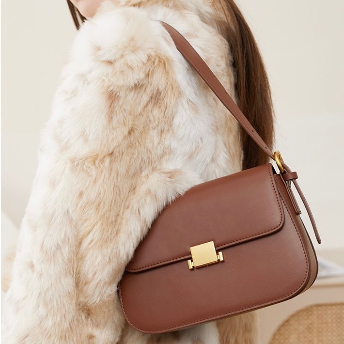 Luxury Minimalist Women's Genuine Leather Shoulder Crossbody Bag