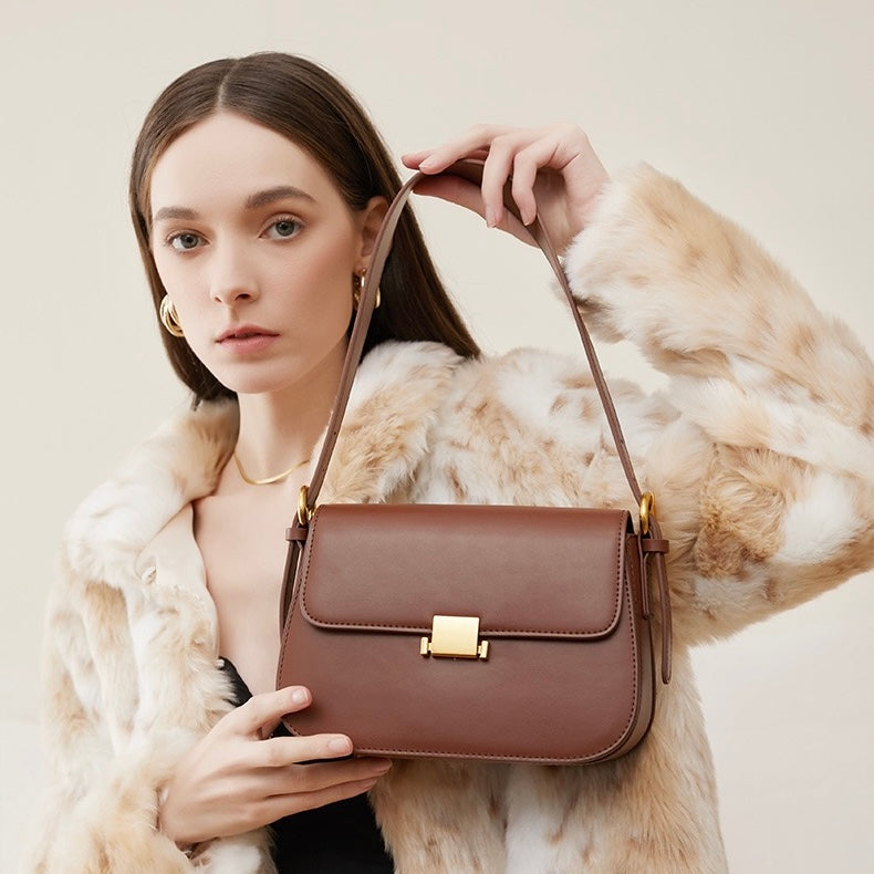 Luxury Minimalist Women's Genuine Leather Shoulder Crossbody Bag