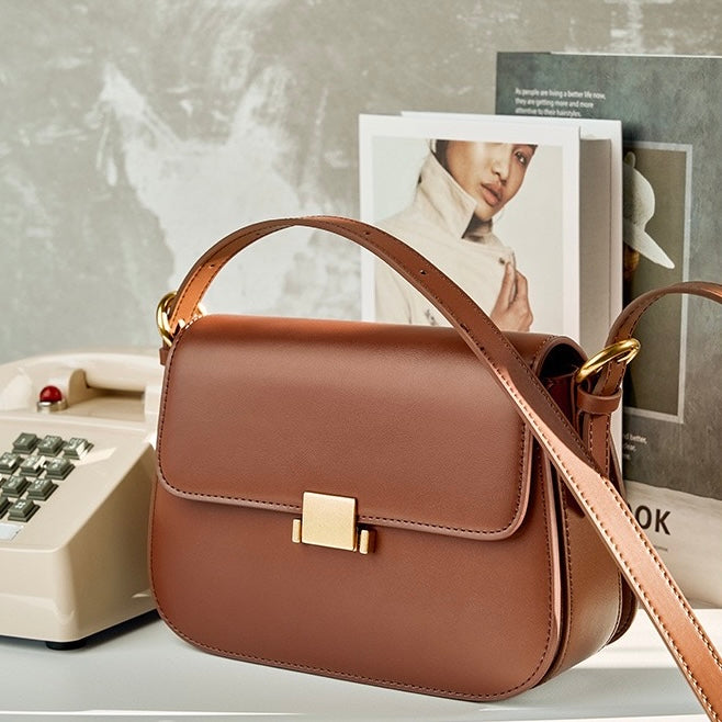 Luxury Minimalist Women's Genuine Leather Shoulder Crossbody Bag