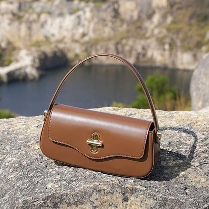 Women's Genuine Leather Shoulder Crossbody Baguette Bag