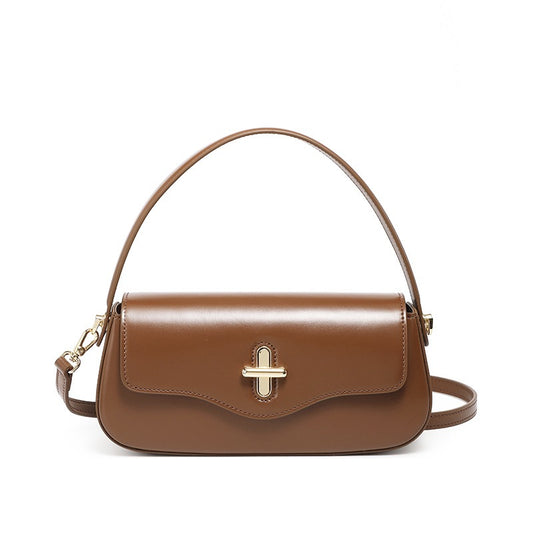 Women's Genuine Leather Shoulder Crossbody Baguette Bag