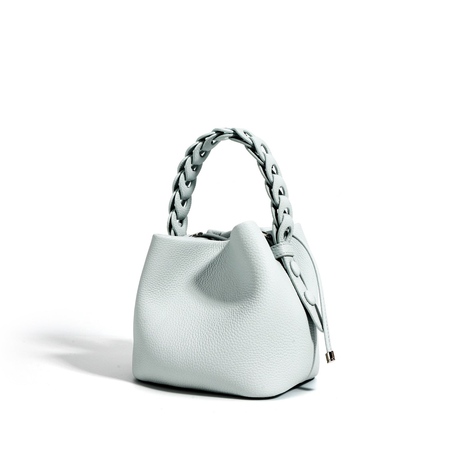 Women's Genuine Top-Grain Leather Versatile Commuting Bucket Bag Single-Shoulder Crossbody Elegant Handheld Bag