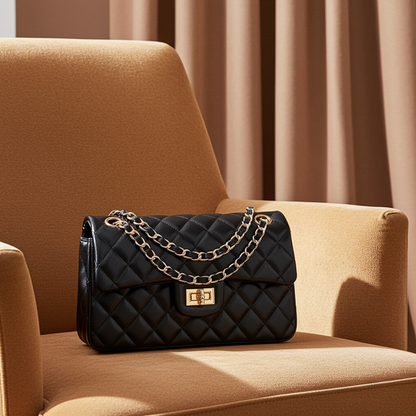 Inspired Gesteppte Umhängetasche aus echtem Leder für Damen