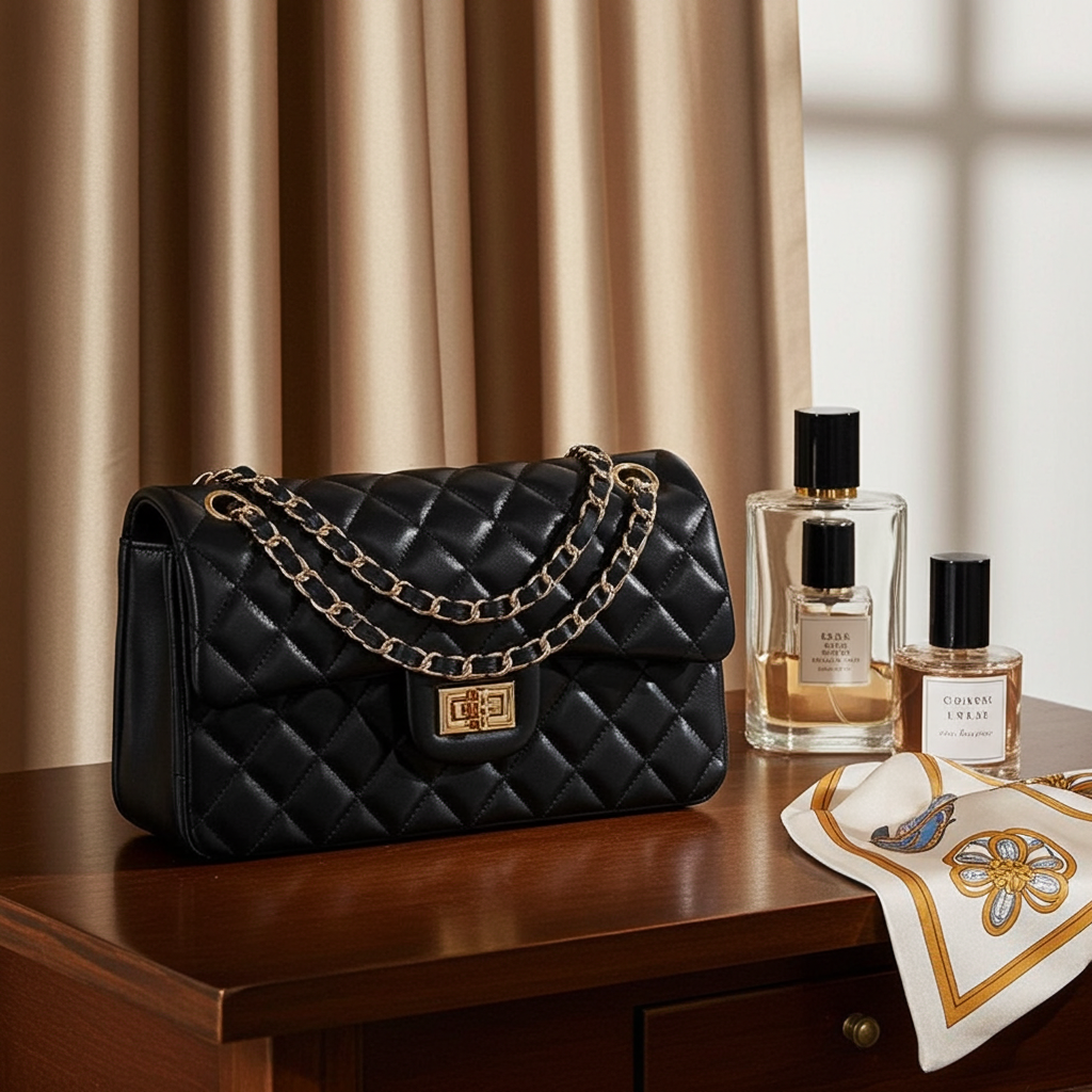 Inspired Gesteppte Umhängetasche aus echtem Leder für Damen