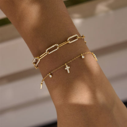 Elegant Minimalist Sacred Drop Glimmering Fringe Bracelet