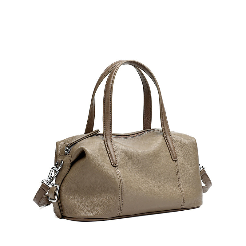 Supple Pebbled Texture Genuine Leather Pillow Clutch Bag